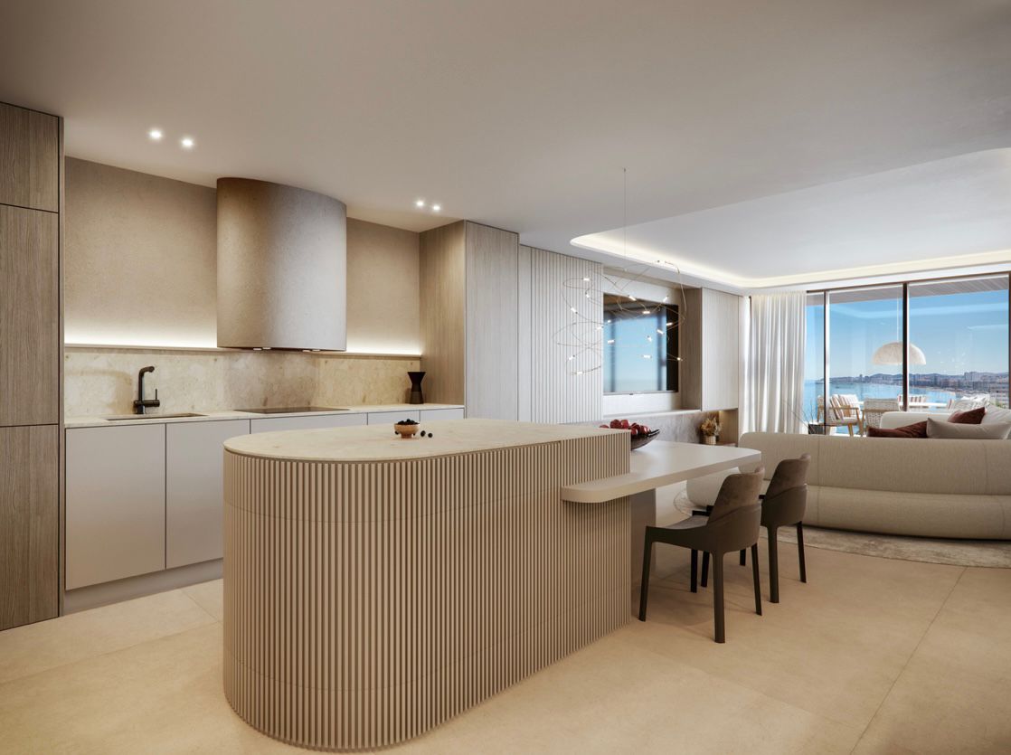 Cocina · Isla central · Vistas al mar